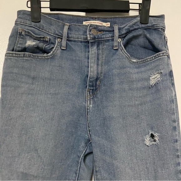 Levi's 724 High Rise Straight Leg Jeans Size 28 - Picture 5 of 12